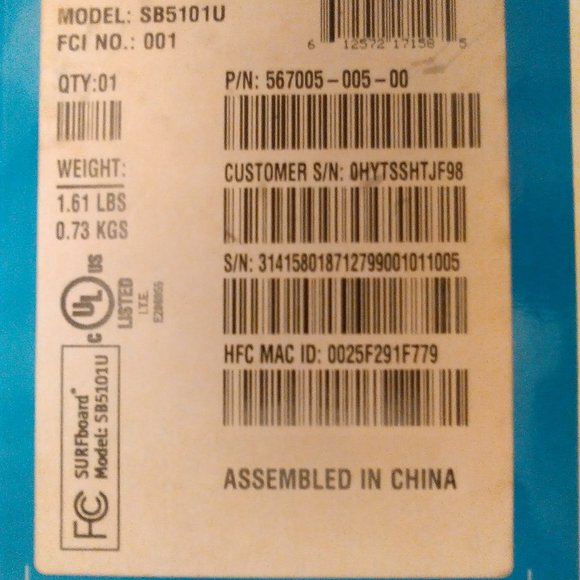 Motorola SURFboard Cable Modem; Model: SB5101U-In Original Box-Last ONE - Picture 14 of 15